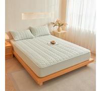 KLUOT Taie d'oreiller 50 x 75 cm Coton Vert Clair avec Élastique Tout Autour Respirant Lot de 2 taies d'oreiller avec Fermeture à Enveloppe