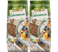 Kluth Graines de lin brunes Riche en Oméga 3 Qualité supérieure 500g Pack de 2