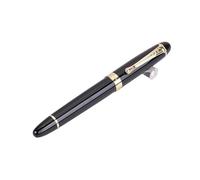 KLVN Classics Stylo plume en métal à pointe courbée de 1 mm d'épaisseur pour l'écriture Noir lisse