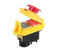 KLVN Electromagnetic Switch 4/5 Pin 110V on-Off Momentary Reset Push Button with Cover IP55 Waterproof YCZ3-C Replace KJD17(YCZ3-C,5 Pins 220V)