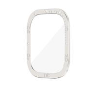 KLVN Protecteur d'écran pour Apple Watch Ultra 49mm, accessoires de boîtier, cadre de couverture en métal + verre trempé pour iWatch Ultra 2 49mm, anneau de lunette(Silver)