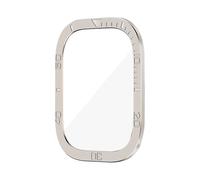 KLVN Protecteur d'écran pour Apple Watch Ultra 49mm, accessoires de boîtier, cadre de couverture en métal + verre trempé pour iWatch Ultra 2 49mm, anneau de lunette(Titanium Color)