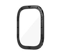 KLVN Protecteur d'écran pour Apple Watch Ultra 49mm, accessoires de boîtier, cadre de couverture en métal + verre trempé pour iWatch Ultra 2 49mm, anneau de lunette(Black)