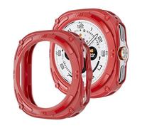 KLVN Protecteur d'écran pour Samsung Galaxy Watch Ultra, boîtier 47mm, accessoires, cadre PC rigide, pare-chocs de protection pour Galaxy Watch Ultra(Red)