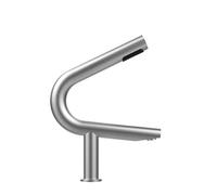 KLVN Robinet commercial sans contact 2 en 1 - Robinet d'eau en forme de V + sèche-mains 10 secondes pour salles de bains (brossé)