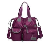KLVN Sac à bandoulière simple pour femme - Grande capacité - Vintage - Classique - Sac à bandoulière, violet, Taille unique