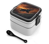 KLWQR Boîte à bento pour adulte tout-en-un, empilable, étanche, avec compartiments, double couche, étanche, boîte à déjeuner pour homme et femme, bureau, travail, pique-nique