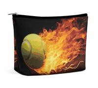 KLWQR Burning Tennis Pictures Trousse de maquillage pour sac à main, trousse de maquillage étanche avec fermeture éclair, trousse de toilette de voyage pour femmes, style, taille unique, Style :,
