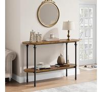 KLWQR Console Meuble Entree Étroite avec Étagères, Meuble Entree Couloir à Placer Derrière Un Canapé avec Un Plateau Ovale à Deux Niveaux, Table Console pour Le Salon(80x30x75 cm/31x12x30 in)