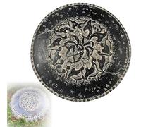 KLWQR Couvercle de Regard Décoratif en Grès Forme de Lotus Rond, Plaque Egout pour Drain Extérieur, Fosse Septique, Égout, Pelouse(Yellow)