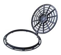 KLWQR Couvercle de Regard en Fonte Ductile, Plaque Egout Rond et Cadre, Grille de Drainage Extérieur, Couvercle de Fosse Septique pour Autoroutes Égouts Jardins et Espaces Verts(60cm/24in)