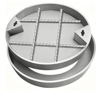 KLWQR Couvercle de Regard et Cadre Invisibles, Plaque Egout Extérieur Rond en Acier Inoxydable pour Fosse Septique, Conception Encastrée, Renfort en Acier(60 cm/24 in)