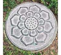 KLWQR Couvercle de Regard et Cadre, Plaque Egout Décoratifs pour Jardin, Dalles de Gué en Grès pour Extérieur avec Trou de Crochet pour Jardin, Pelouse et Trottoir(60 cm/24 in)