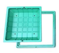 KLWQR Couvercle de Regard, Plaque Egout de Fosse Septique Décoratif Encastré Carré avec Base pour Extérieur, Pelouse, Couvercle de Fosse Septique Invisible Vert(70x70 cm/28x28 in)