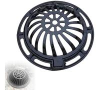 KLWQR Grille Evacuation Eau Exterieur, Couvercle de Regard en Fonte Ductile Rond Creux et Cadre, Couvercle de Drain Extérieur pour Égouts, Jardin, Cour, Conception Intégrée(50x60x15 cm/20x24x6 in)