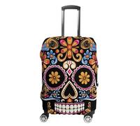 KLWQR Housse de bagage à tête de mort dessinée à la main - Housse de protection élastique pour valise de voyage de 48 à 81 cm, Style :, XL