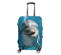 KLWQR Housse de bagage anti-poussière avec motif de dauphin drôle qui vous regarde, housse élastique pour valises de 48 à 81 cm, Style :, XL