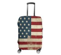 KLWQR Housse de bagage vintage avec drapeau américain américain anti-poussière pour valise de voyage élastique pour bagages de 48,3 à 81,3 cm, Style :, L