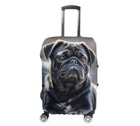 KLWQR Housse de protection élastique pour valise de voyage avec motif carlin mignon noir pour bagages de 48,3 à 81,3 cm, Style :, M