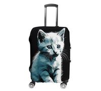 KLWQR Housse de protection élastique pour valise de voyage avec motif chat blanc mignon pour bagages de 48,3 à 81,3 cm, Style :, S