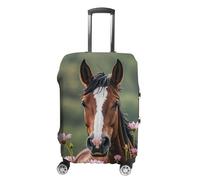 KLWQR Housse de protection élastique pour valises de voyage avec motif chevaux et fleurs de 48,3 à 81,3 cm, Style :, S