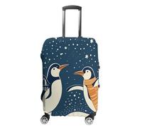 KLWQR Housse de protection pour valise de voyage avec motif pingouin dansant - Anti-poussière - Élastique - Convient aux bagages de 48 à 81 cm, Style :, S