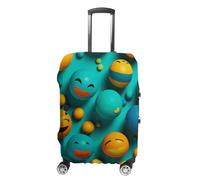 KLWQR Housse de protection pour valise de voyage avec smiley - Anti-poussière - Élastique - Convient aux bagages de 48 à 81 cm, Style :, L