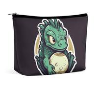 KLWQR Little Green Trousse de maquillage en forme d'œuf de dragon pour sac à main, trousse de maquillage étanche avec fermeture éclair, trousse de toilette de voyage pour femme, style, taille unique,