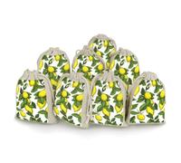 KLWQR Lot de 8 sacs cadeaux réutilisables en coton avec cordon de serrage de 12 x 17 cm, sacs cadeaux jaunes pour bijoux, fêtes, emballages, cadeaux de Noël, sacs à bonbons
