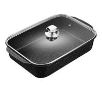 KLWQR Plaque de Cuisson Four, Lèchefrite, Plateau de Service Bac de Vidange pour Four avec Couvercle Transparent, Bac à Eau pour Cuisines, Hôtels et Restaurants(45x28x6 cm/18x11x2 in)