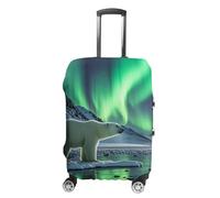 KLWQR Polar Bears Northern Lights Housse de bagage anti-poussière Housse de protection élastique pour valise de 48,3 à 81,3 cm, Style :, L