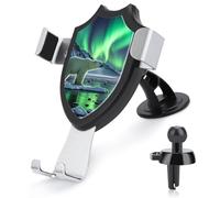 KLWQR Polar Bears Northern Lights Support de téléphone mains libres antidérapant ultra stable pour voiture Fixation universelle Compatible avec la plupart des téléphones portables