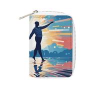 KLWQR Porte-cartes RFID pour femme - Joli petit portefeuille en cuir pour femme - Danse sur l'eau - Étui de rangement avec fermeture éclair - Style : 16 x 11,5 cm, Style :, 16x11.5cm