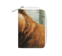 KLWQR Porte-cartes RFID pour femme - Joli petit portefeuille en cuir pour femme - Ours marron - Eau et arbres - Étui de rangement pour cartes avec fermeture éclair - Style : 16 x 11,5 cm, Style :,