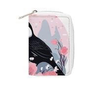 KLWQR Porte-cartes RFID pour femme - Joli petit portefeuille en cuir - Toucan et fleurs - Avec fermeture éclair - 16 x 11,5 cm, Style :, 16x11.5cm