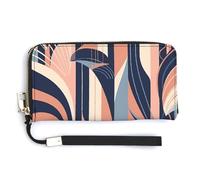 KLWQR Portefeuille en cuir imperméable avec fermeture éclair autour de la pochette, différentes formes, géométrique, porte-cartes de crédit, pochette pour femme, style, 20 x 10,5 cm, Style :,