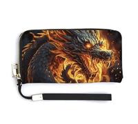 KLWQR Portefeuille en cuir imperméable avec fermeture éclair autour du sac à main pour femme Motif dragon chinois 20 x 10,5 cm, Style :, 20.0*10.5cm