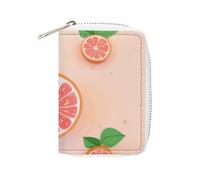 KLWQR Portefeuille RFID pour cartes de crédit pour femme - Joli petit portefeuille en cuir - Pamplemousse mignon - Avec fermeture éclair - 16 x 11,5 cm, Style :, 16x11.5cm