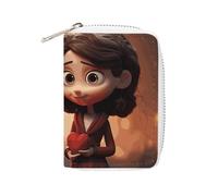 KLWQR Portefeuille RFID pour cartes de crédit pour femme, joli petit portefeuille en cuir pour femme, étui de rangement pour cartes de couple, étui de rangement avec fermeture éclair, style, 16 x 11,5