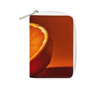 KLWQR Portefeuille RFID pour cartes de crédit pour femme, joli petit portefeuille en cuir pour femme, étui de rangement de cartes orange avec fermeture éclair, style, 16 x 11,5 cm, Style :, 16x11.5cm