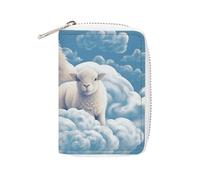 KLWQR Portefeuille RFID pour cartes de crédit pour femme mignon petit portefeuille en cuir agneau avec un étui de rangement de cartes de lion avec fermeture éclair, style, 16 x 11,5 cm, Style :,