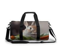 KLWQR Rabbit Is Eating Vegetables Sac de sport pour homme et femme avec compartiment à chaussures, poche humide, 45 cm/22,9 cm/22,9 cm, style 2, style 2, 45 cm/22,9 cm/22,9 cm, Style-2, 17.7in/9in/9in