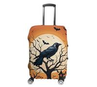 KLWQR Raven Housse de bagage Halloween anti-poussière Housse de protection élastique pour valise de 48,3 à 81,3 cm, Style :, L