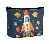 KLWQR Rocket Clipart Trousse de maquillage pour sac à main étanche avec fermeture éclair pour femme Taille unique, Style :, Taille unique