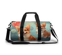 KLWQR Sac de sport Corgi de dessin animé pour homme et femme avec compartiment à chaussures, poche humide, 45 cm/22,9 cm/22,9 cm, style, 45 cm/22,9 cm/22,9 cm, Style :, 17.7in/9in/9in