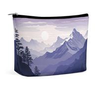 KLWQR Silhouette of Mountains Trousse de maquillage pour sac à main, trousse de maquillage étanche avec fermeture éclair, trousse de toilette de voyage pour femme, style, taille unique, Style :,