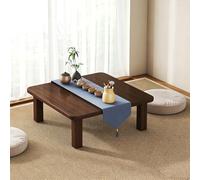 KLWQR Table Basse Japonaise en Bois Massif, Table Basse pour S'asseoir au Sol, Pieds Pliables pour Un Rangement Facile, Capacité de Charge de 100 kg(Brown,70x70x42cm/28x28x17in)