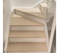 KLWQR Tapis Escalier, Antiderapant Moquette Escalier pour Marches en Bois, Intérieur/Extérieur avec Dessous Auto-Adhésif sans Colle(Beige,30x90 cm/12x35 in)