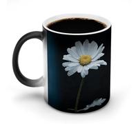 KLWQR Tasse à café en céramique de 325 ml - Couleur changeante - Sensible - Magique - Fleur de marguerite - Tasse à thé pour homme et femme