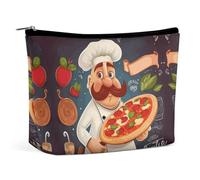 KLWQR Trousse de maquillage à pizza pour sac à main, trousse de maquillage étanche avec fermeture éclair, trousse de toilette de voyage pour femme, style, taille unique, Style :, Taille unique